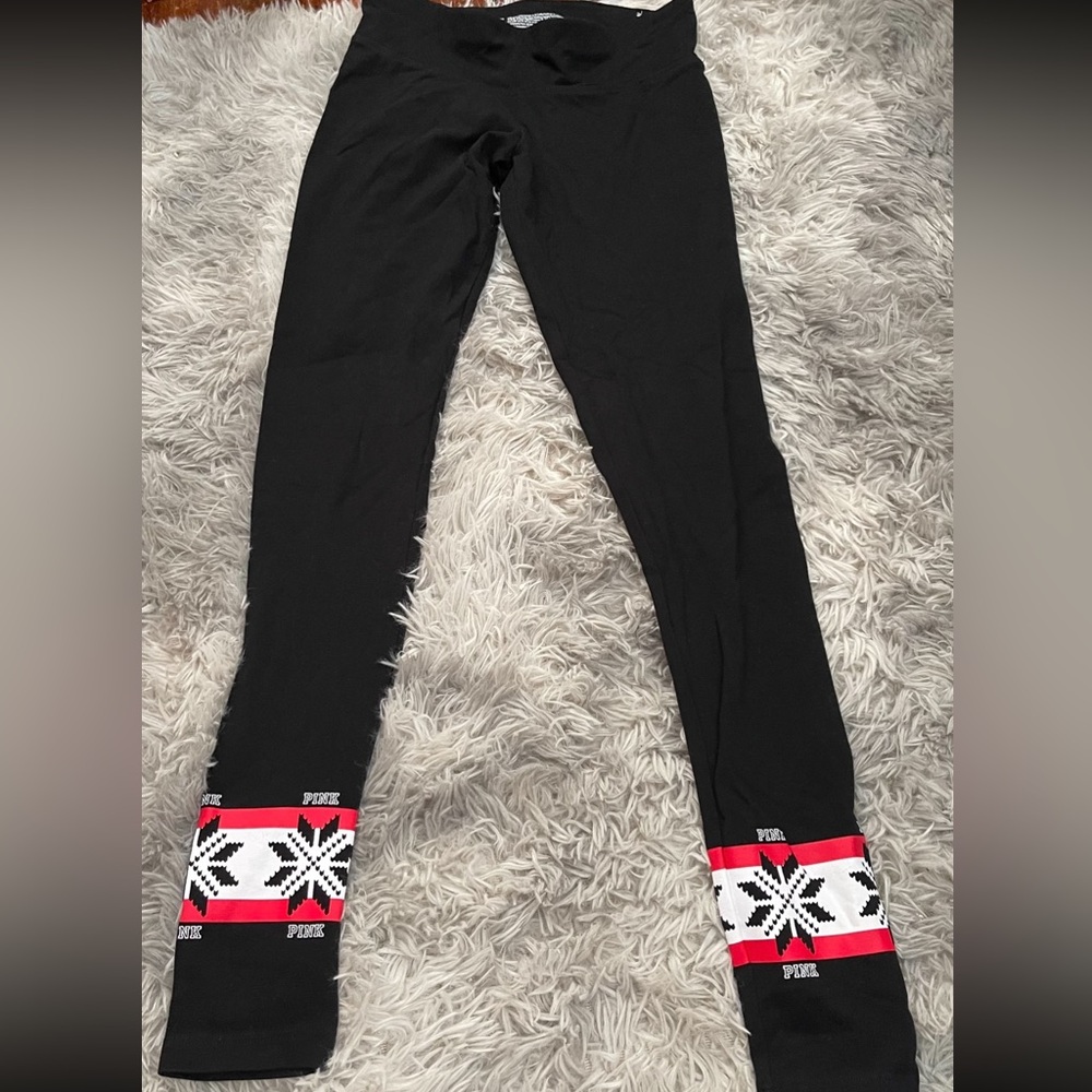 Used Pink/Victoria Secret Yoga Legging Holiday Pants
